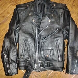Women's Black Leather Biker Jacket
